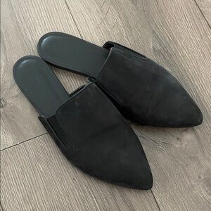 Jenni Kayne Black Oiled Leather Slip-On Mules Flats Sz:39(9)